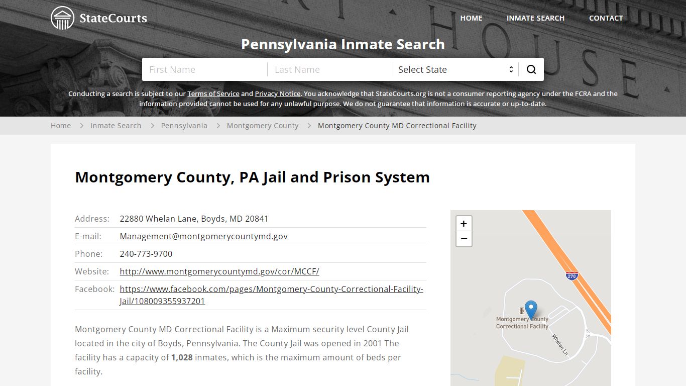 Montgomery County MD Correctional Facility Inmate Records Search ...